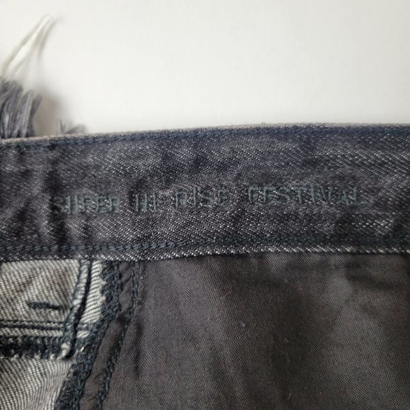 American eagle super hi rise festival jean shorts raw frayed hem black 8 - Picture 5 of 10